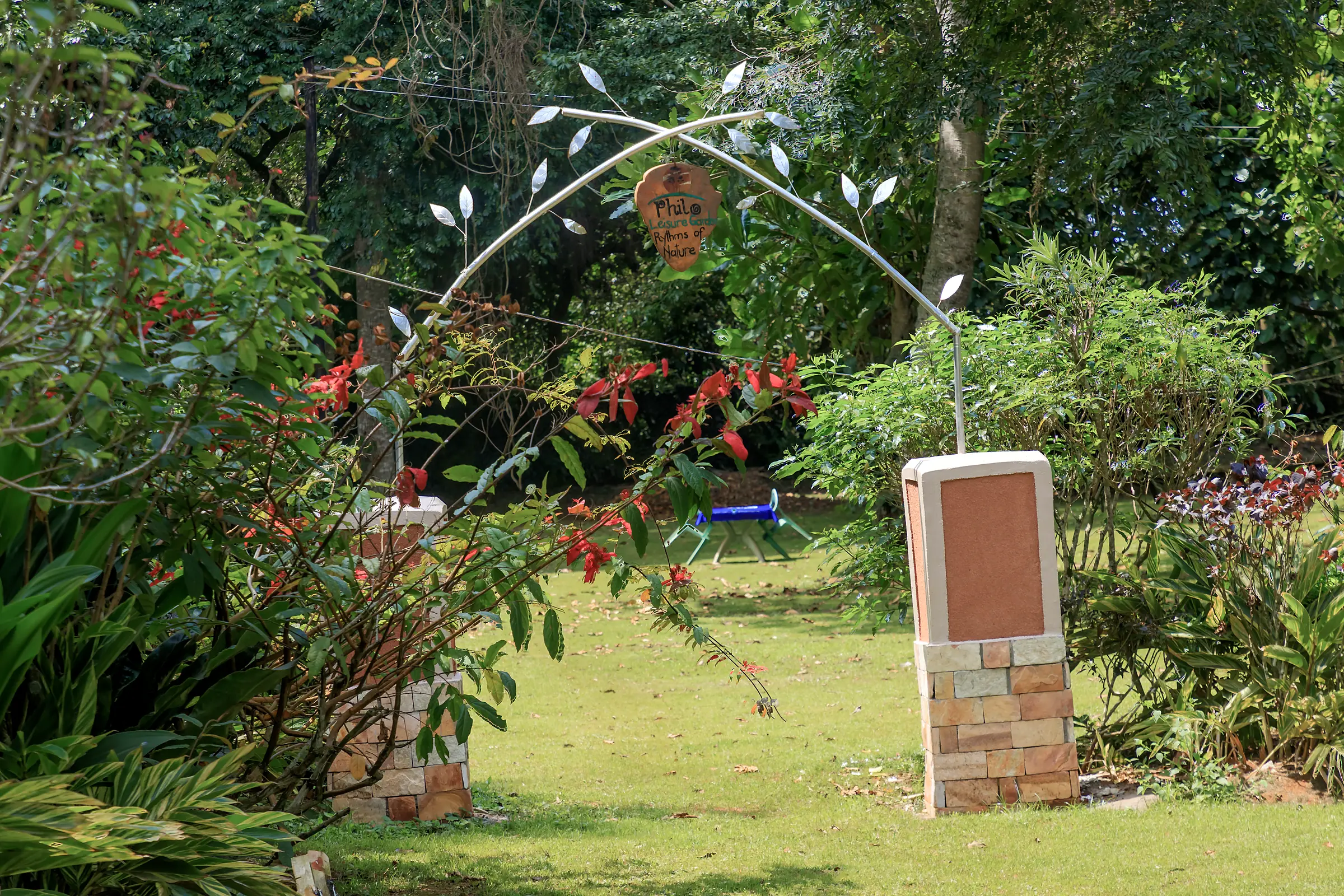 Flower arch, west garden